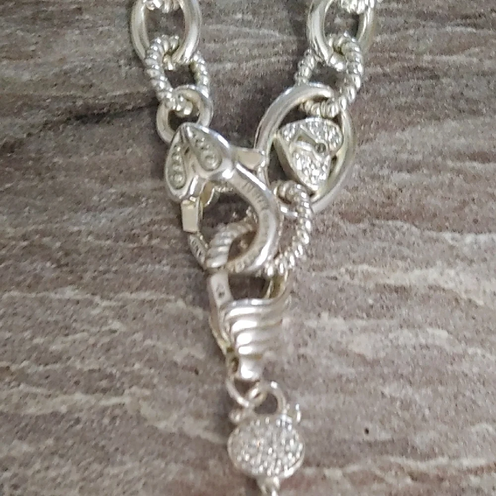 Judith Ripka Silver Rope Toggle Necklace - Picture 4 of 6